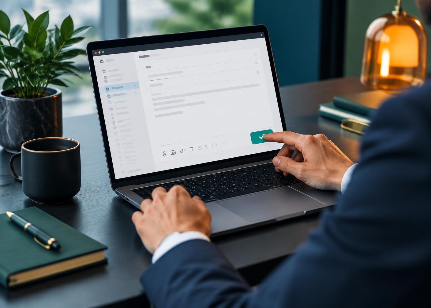 Utilisateur relisant un brouillon avant de le valider
